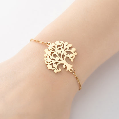 1 Piece Simple Style Tree Coconut Tree Titanium Steel Plating Hollow Out Bracelets