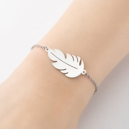 1 Piece Simple Style Tree Coconut Tree Titanium Steel Plating Hollow Out Bracelets