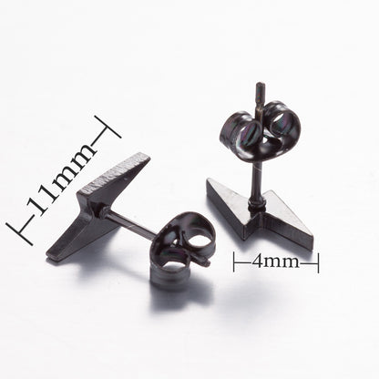 1 Pair Fashion Geometric Titanium Steel Plating Ear Studs