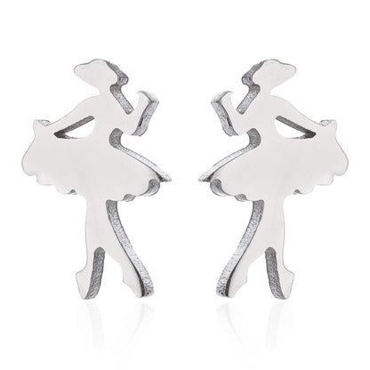 1 Pair Fashion Geometric Titanium Steel Plating Ear Studs