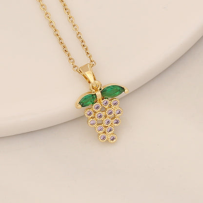 1 Piece Fashion Cross Copper Plating Zircon Necklace