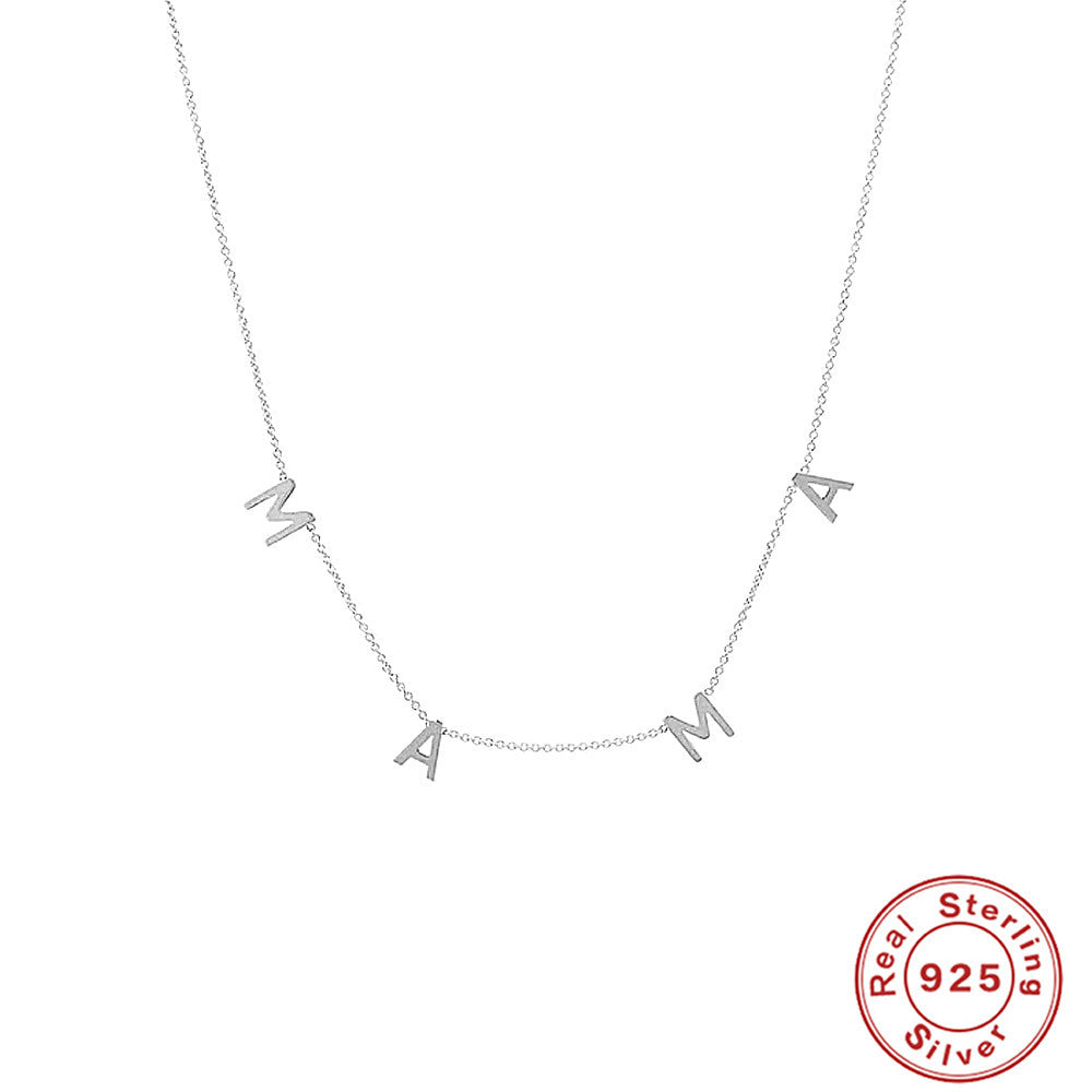 Sterling Silver Elegant Letter Plating Necklace