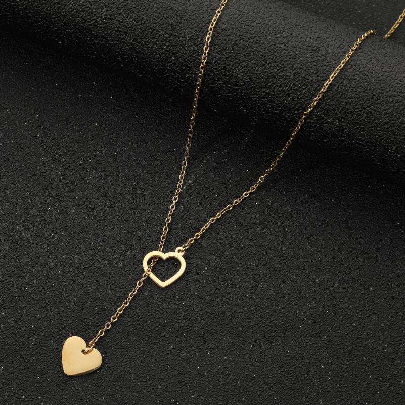 Simple Style Heart Shape Stainless Steel Plating Pendant Necklace