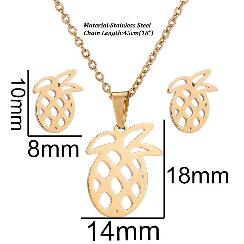 1 Set Fashion Geometric Titanium Steel Plating Earrings Necklace