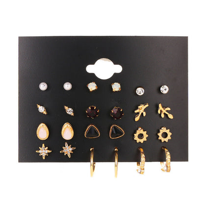 1 Set Fashion Triangle Circle Butterfly Synthetics Metal Copper Asymmetrical Inlay Artificial Pearls Rhinestones Zircon 18k Gold Plated Gold Plated Silver Plated Women's Earrings