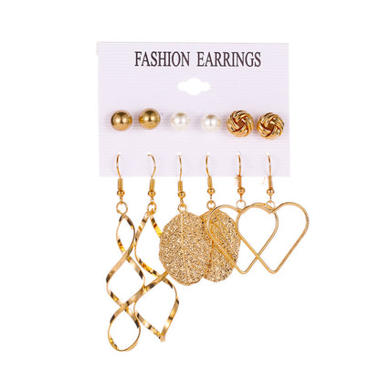 1 Set Fashion Triangle Circle Butterfly Synthetics Metal Copper Asymmetrical Inlay Artificial Pearls Rhinestones Zircon 18k Gold Plated Gold Plated Silver Plated Women's Earrings