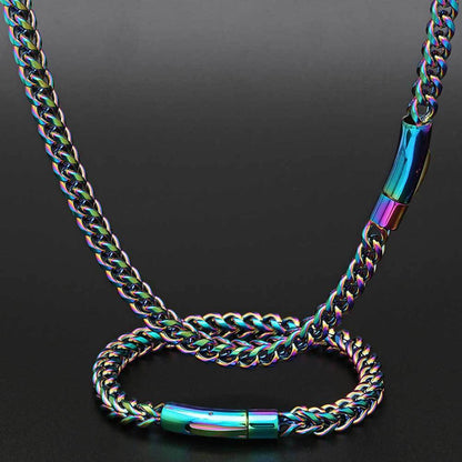 Hip-hop Solid Color Stainless Steel Chain Jewelry Set