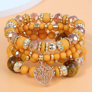 1 Piece Fashion Heart Shape Alloy Glass Beaded Women's Bracelets