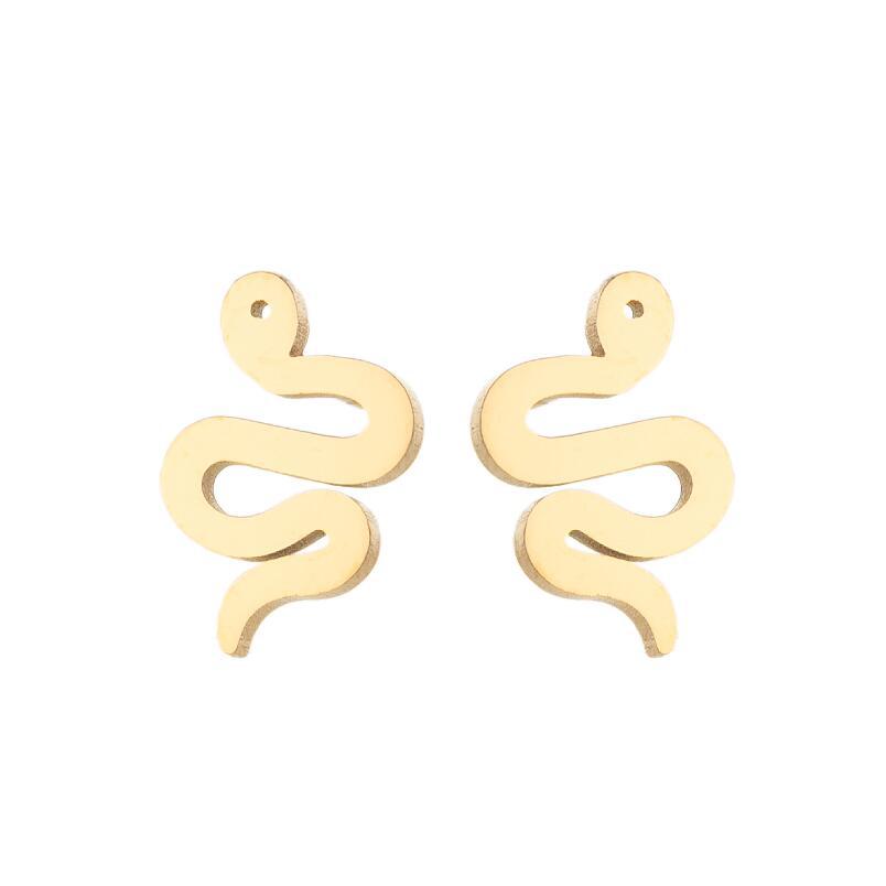 1 Pair Simple Style Snake Stainless Steel Plating Ear Studs