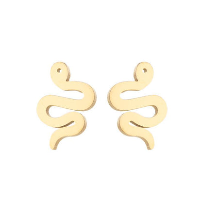 1 Pair Simple Style Snake Stainless Steel Plating Ear Studs