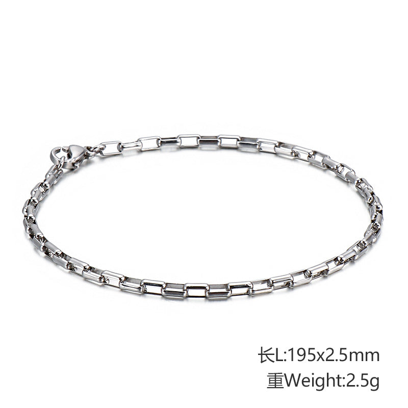 1 Piece Simple Style Geometric Titanium Steel Plating Bracelets