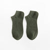 Men'S Japanese Style Solid Color Cotton Embroidery Ankle Socks A Pair