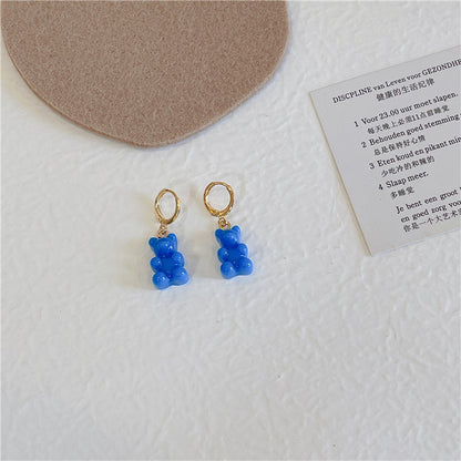 Cute Fashion Bear Bear Plastic Resin Resin Earrings