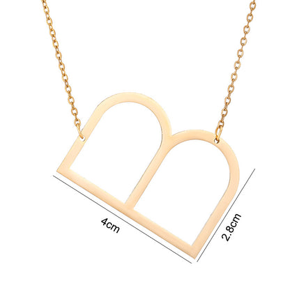 Simple Style Letter Stainless Steel Titanium Steel Plating Necklace