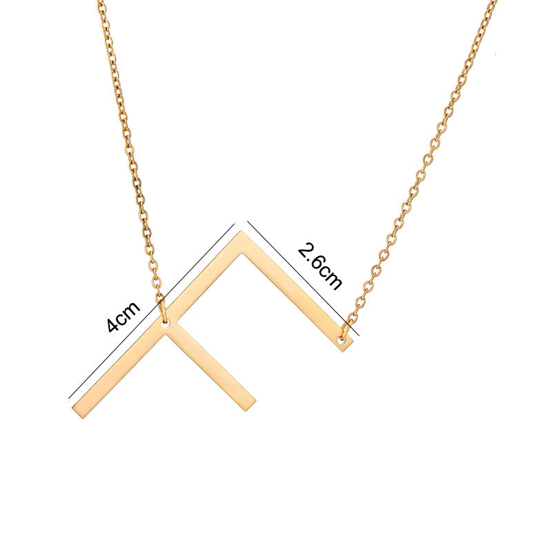 Simple Style Letter Stainless Steel Titanium Steel Plating Necklace