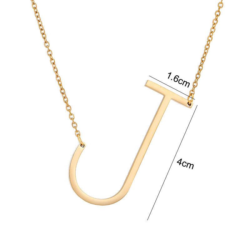 Simple Style Letter Stainless Steel Titanium Steel Plating Necklace