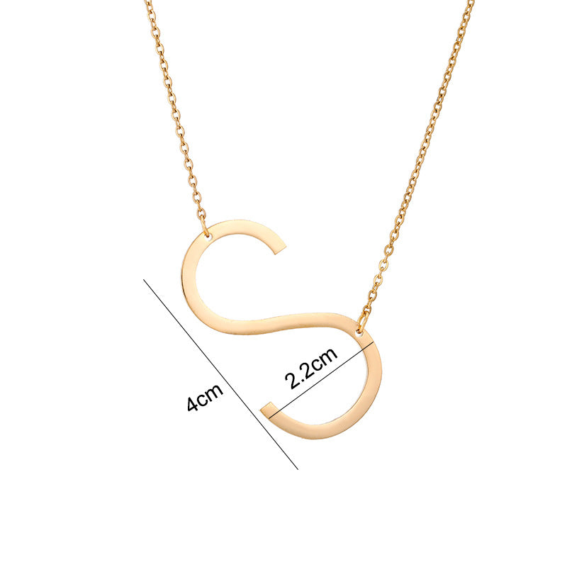 Simple Style Letter Stainless Steel Titanium Steel Plating Necklace