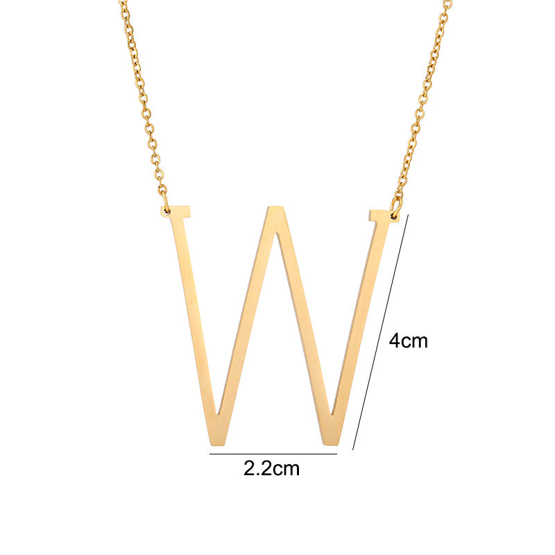 Simple Style Letter Stainless Steel Titanium Steel Plating Necklace