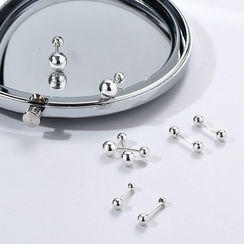 1 Pair Fashion Geometric Solid Color Sterling Silver Plating Ear Studs