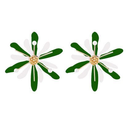 1 Pair Fashion Flower Metal Stoving Varnish Women's Ear Studs