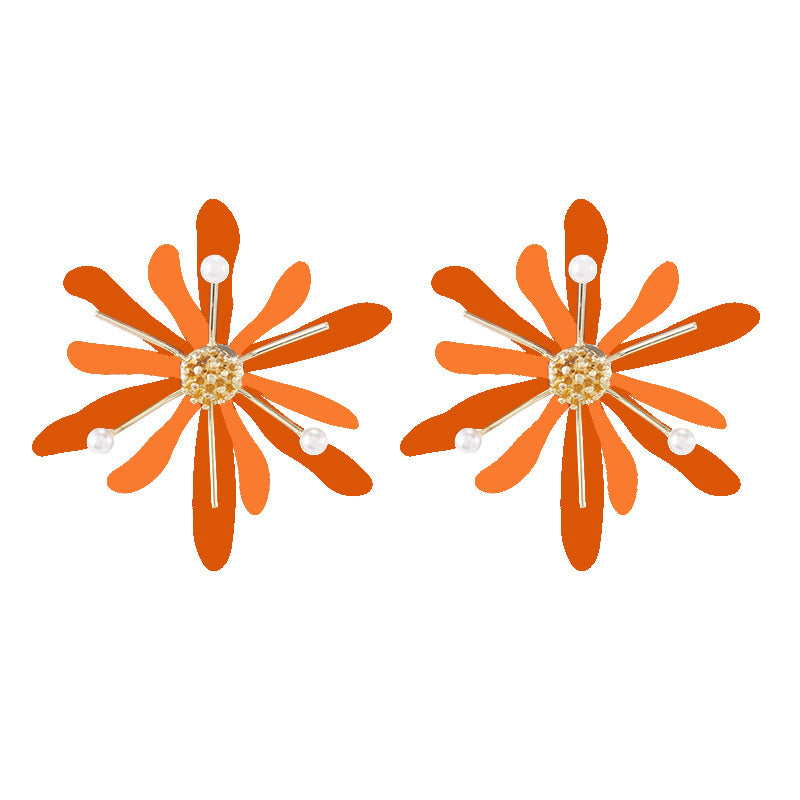 1 Pair Fashion Flower Metal Stoving Varnish Women's Ear Studs