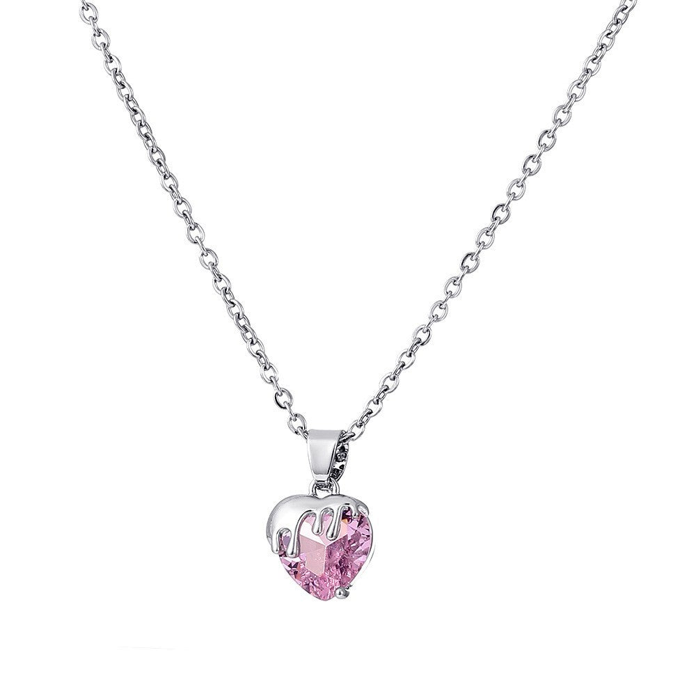 1 Piece Sweet Heart Shape Alloy Plating Artificial Rhinestones Women's Necklace