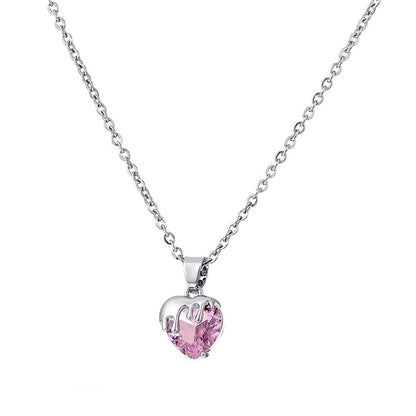 1 Piece Sweet Heart Shape Alloy Plating Artificial Rhinestones Women's Necklace