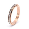 1 Piece Fashion Round Stainless Steel Inlay Zircon Rings