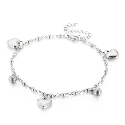 1 Piece Fashion Heart Shape Titanium Steel Plating Women's Anklet