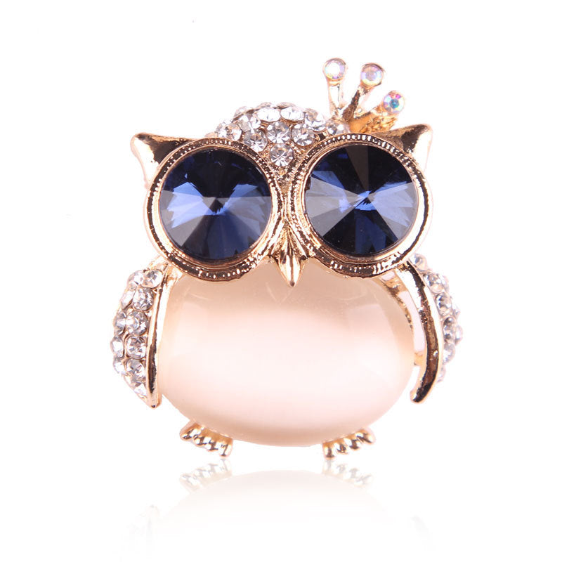 Retro Owl Alloy Diamond Women'S Brooches