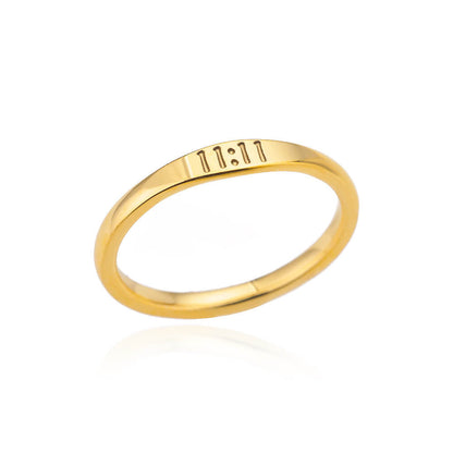 1 Piece Simple Style Number Stainless Steel Inlaid Gold Rings