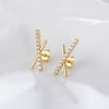 1 Pair Simple Style Geometric Inlay Sterling Silver Zircon Ear Studs