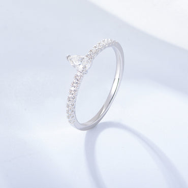 Fashion Water Droplets Sterling Silver Plating Zircon Rings