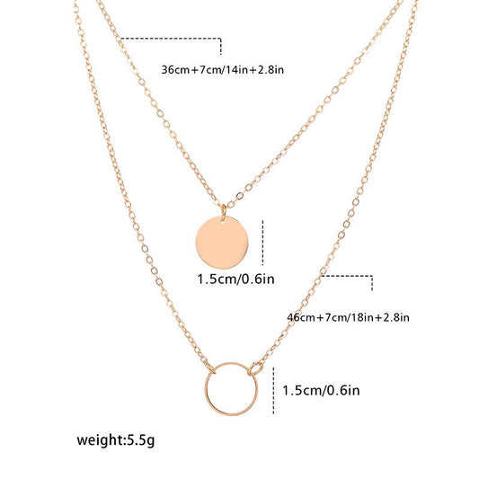 1 Piece Simple Style Circle Alloy Layered Women's Layered Necklaces