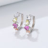 1 Pair Fashion Geometric Plating Sterling Silver Zircon Earrings