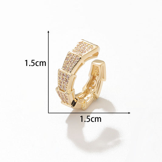 1 Piece Fairy Style C Shape Plating Inlay Copper Pearl Zircon Gold Plated Silver Plated Ear Clips