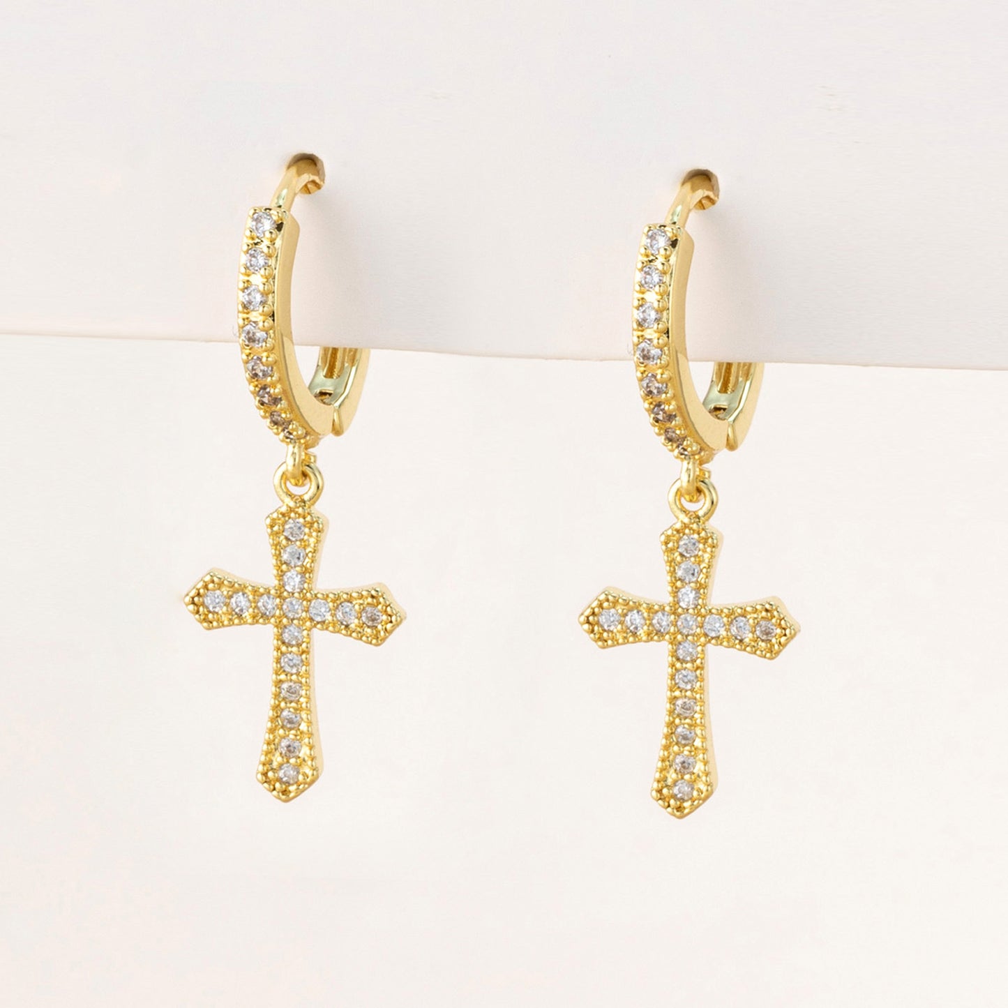 1 Pair Fashion Geometric Plating Copper Zircon Drop Earrings