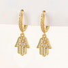 1 Pair Fashion Geometric Plating Copper Zircon Drop Earrings