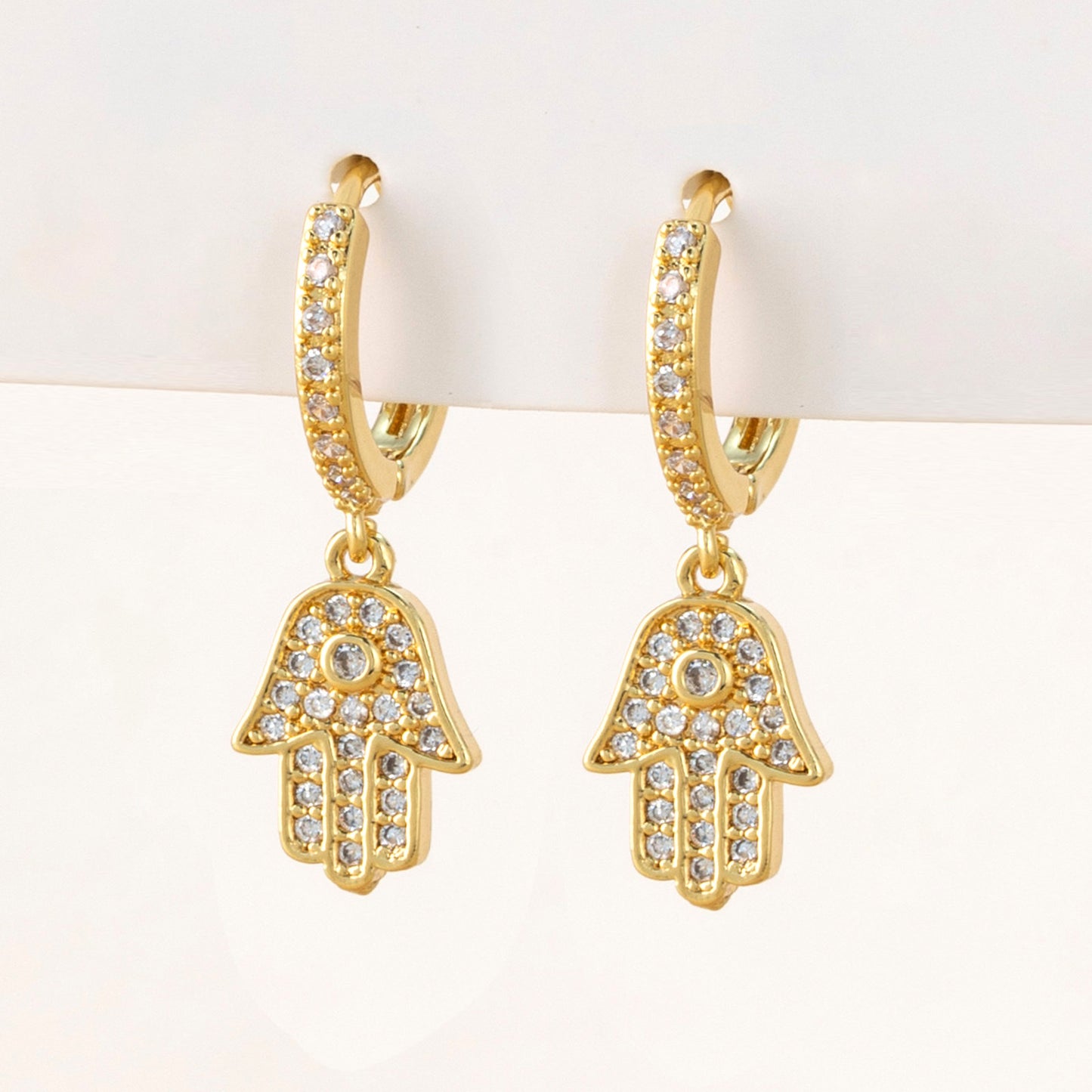 1 Pair Fashion Geometric Plating Copper Zircon Drop Earrings