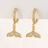 1 Pair Fashion Geometric Plating Copper Zircon Drop Earrings