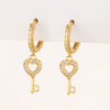 1 Pair Fashion Geometric Plating Copper Zircon Drop Earrings