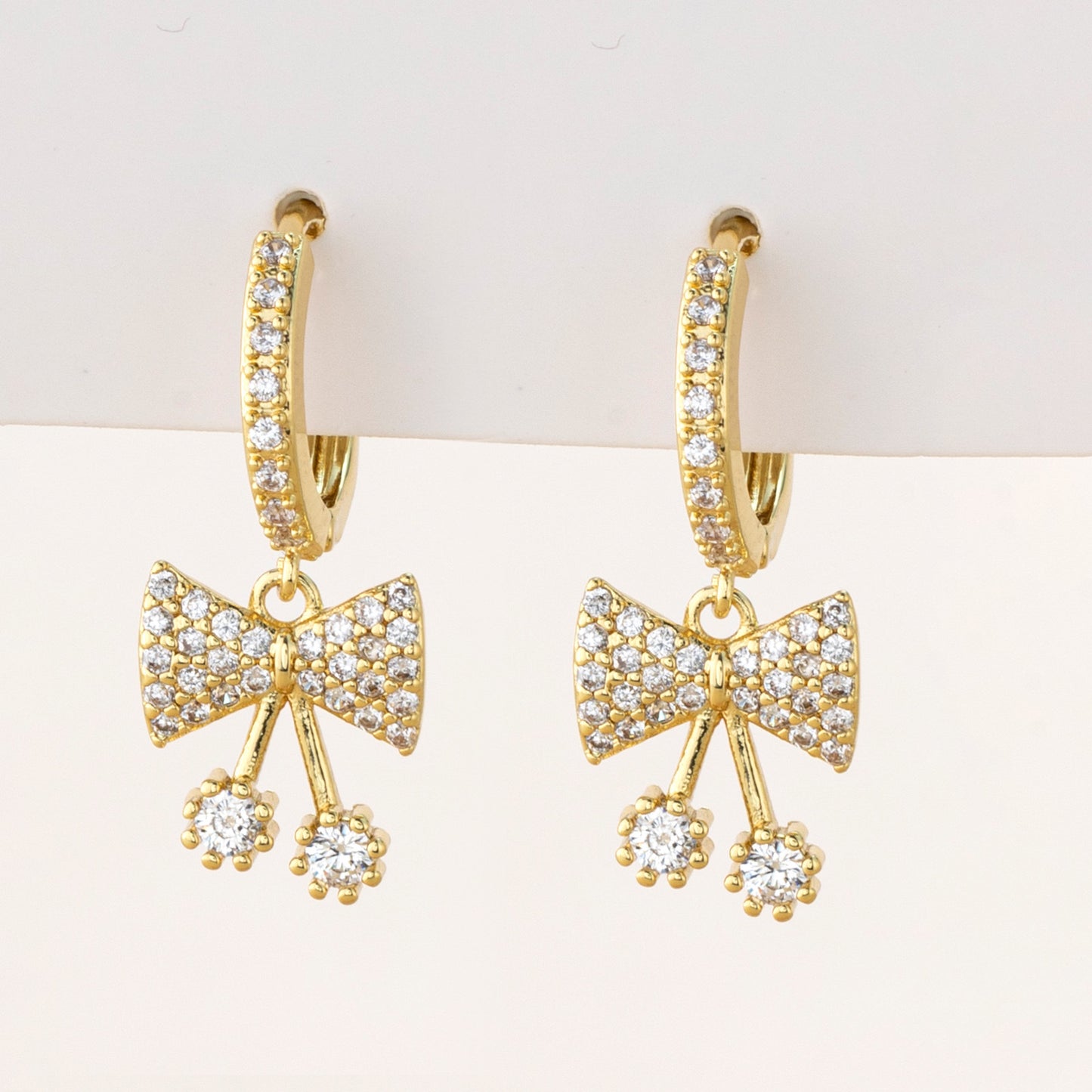 1 Pair Fashion Geometric Plating Copper Zircon Drop Earrings