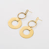 1 Pair Elegant Circle Moon Heart Shape Stainless Steel Drop Earrings