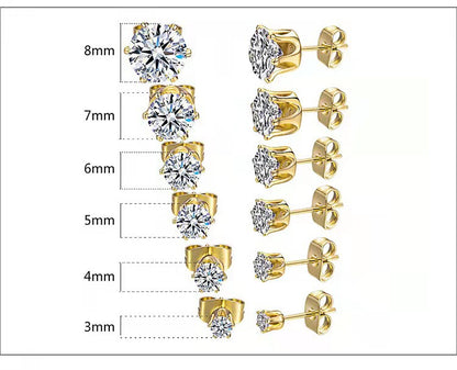 1 Pair Simple Style Crown Metal Titanium Steel Artificial Gemstones Ear Studs
