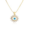 Fashion Devil's Eye Copper Inlay Zircon Pendant Necklace