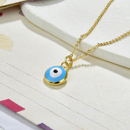 Fashion Devil's Eye Copper Enamel Pendant Necklace