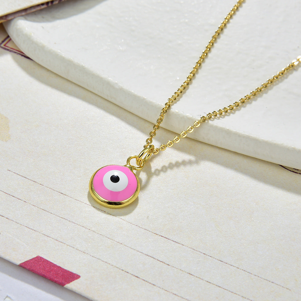 Fashion Devil's Eye Copper Enamel Pendant Necklace