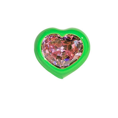 Fashion Heart Shape Metal Plating Inlay Artificial Gemstones Women's Rings Earrings