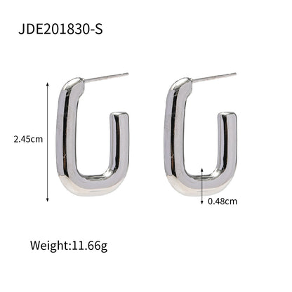 Fashion Geometric Plating Stainless Steel No Inlaid Earrings