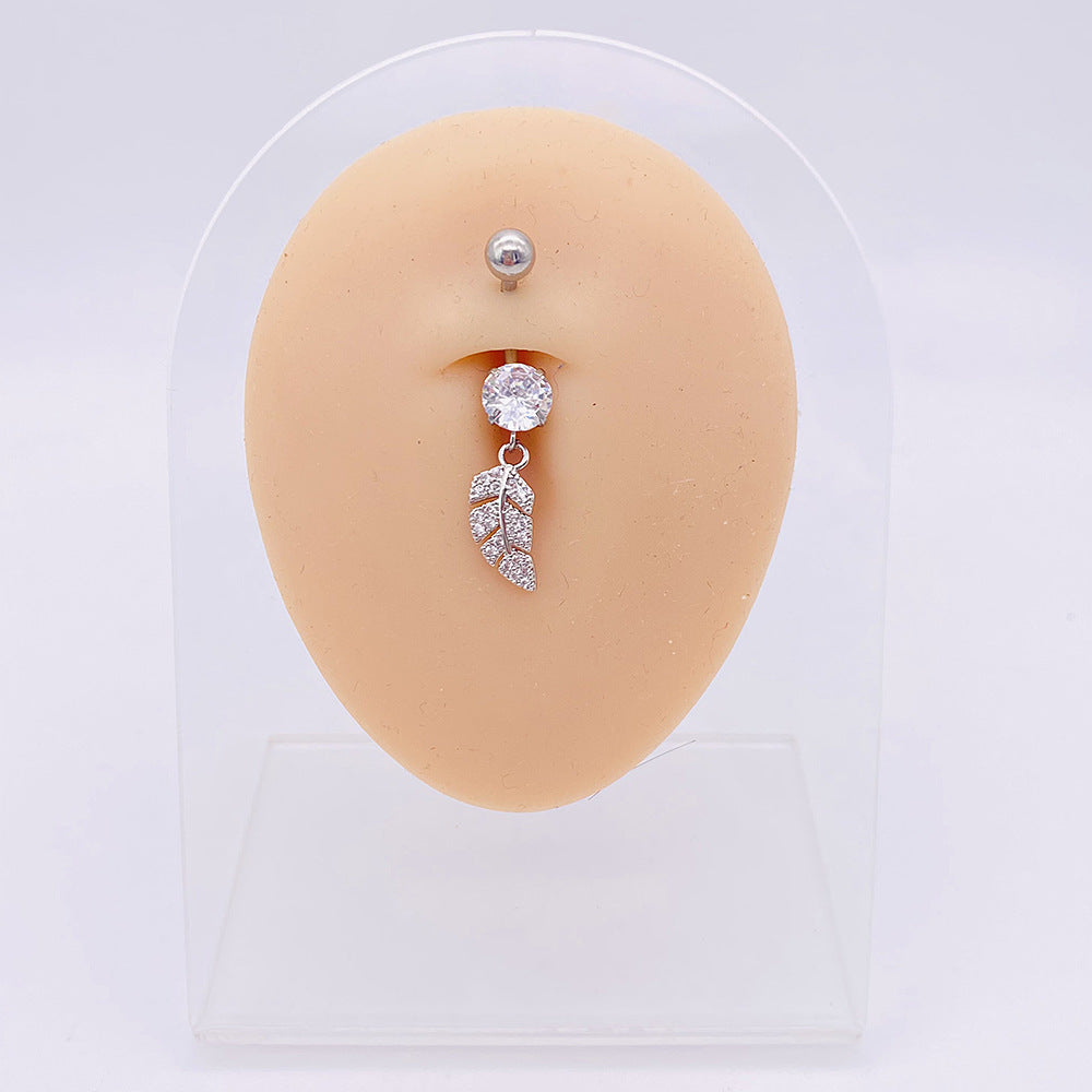 1 Piece Fashion Star Heart Shape Butterfly Stainless Steel Inlay Zircon Belly Ring